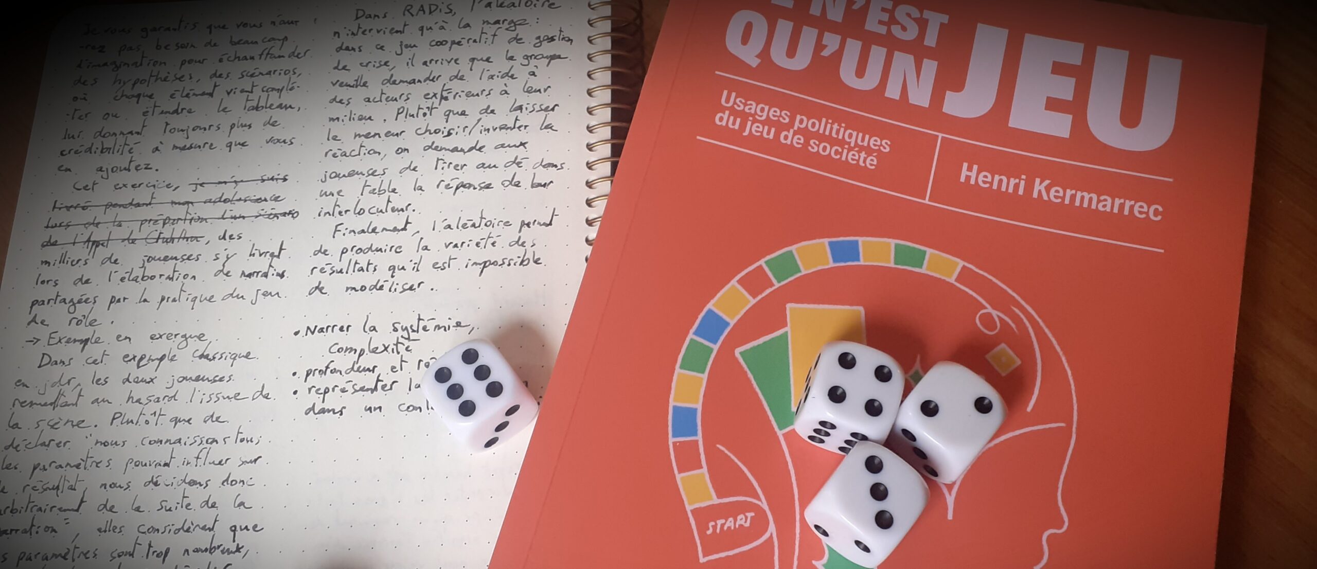 Couverture du livre "Ce n'est qu'un jeu" de Henri Kermarrec, agrémentée de plusieurs dés.